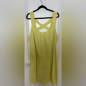 ADDITION ELLE lime/yellow sleeveless swing dress with back cut outs. Size 2X